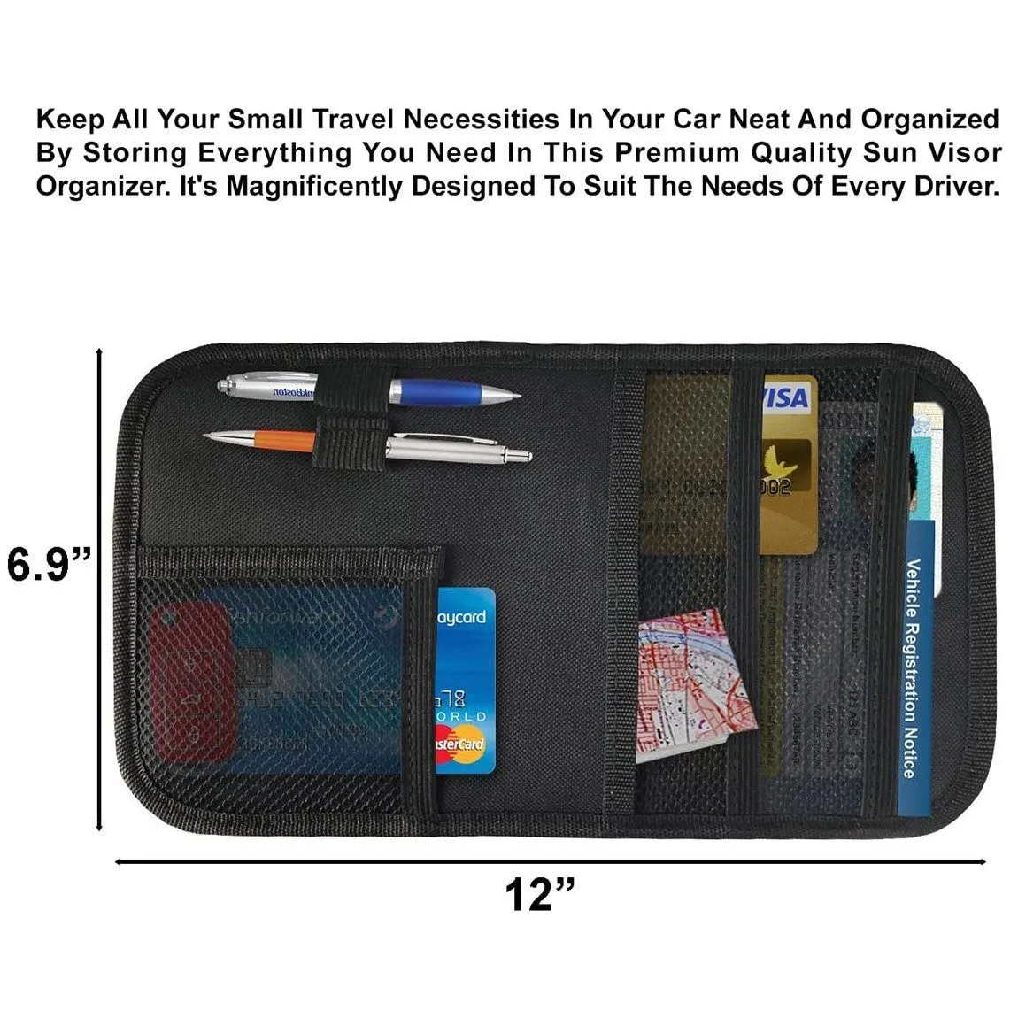 Car Sun Visor Interior Accessories Pocket Organizer