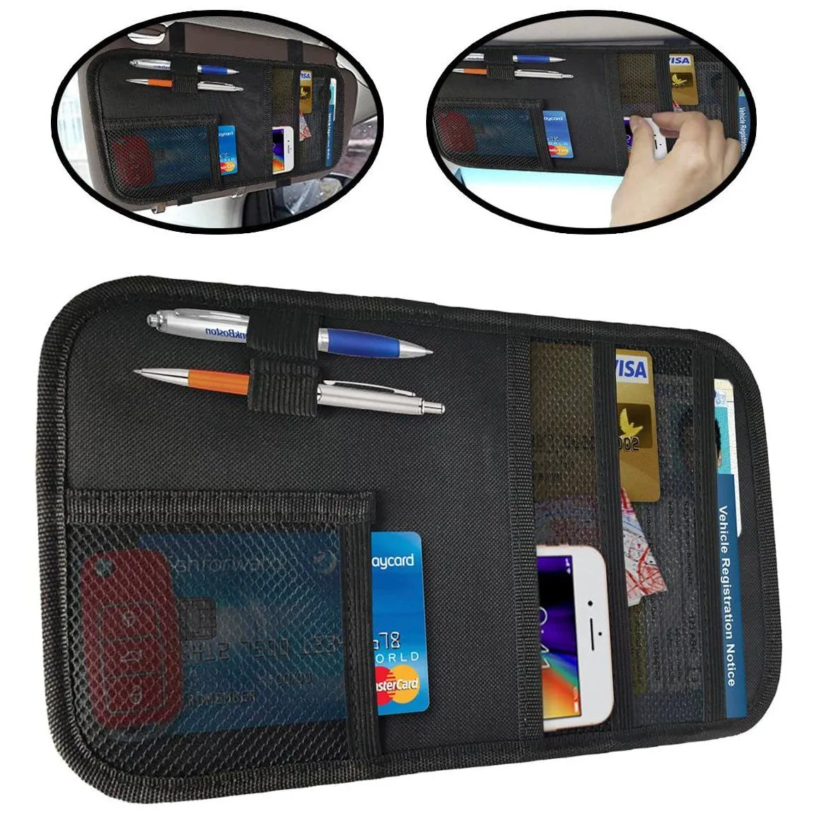 Car Sun Visor Interior Accessories Pocket Organizer