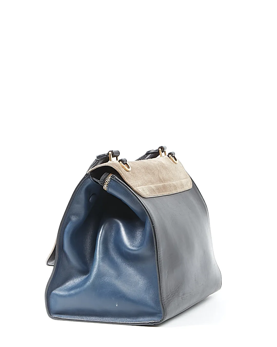 Celine Tri Color Suede & Leather Trapeze Shoulder Bag