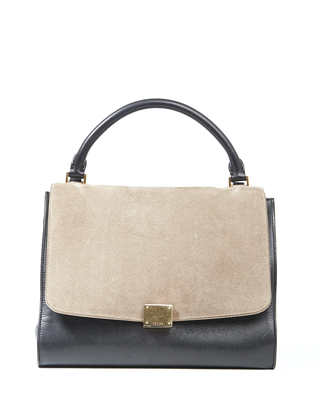 Celine Tri Color Suede & Leather Trapeze Shoulder Bag