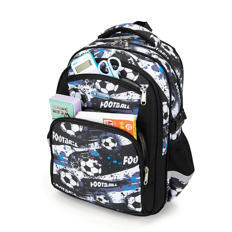 Champ’s Choice Football Print School Bag - Waterproof, Large Capacity Backpack