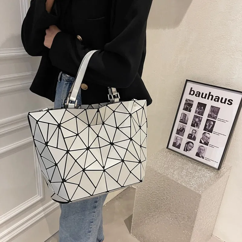 Chic Geometric Rhombus Tote Bag - Large Capacity Shoulder Bag