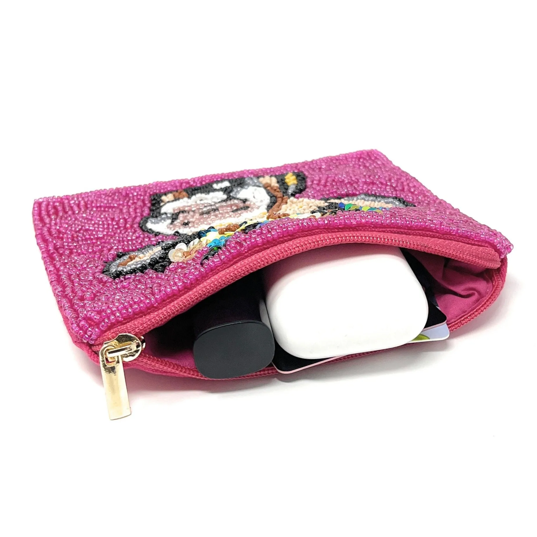 Cow Beaded Coin Purse