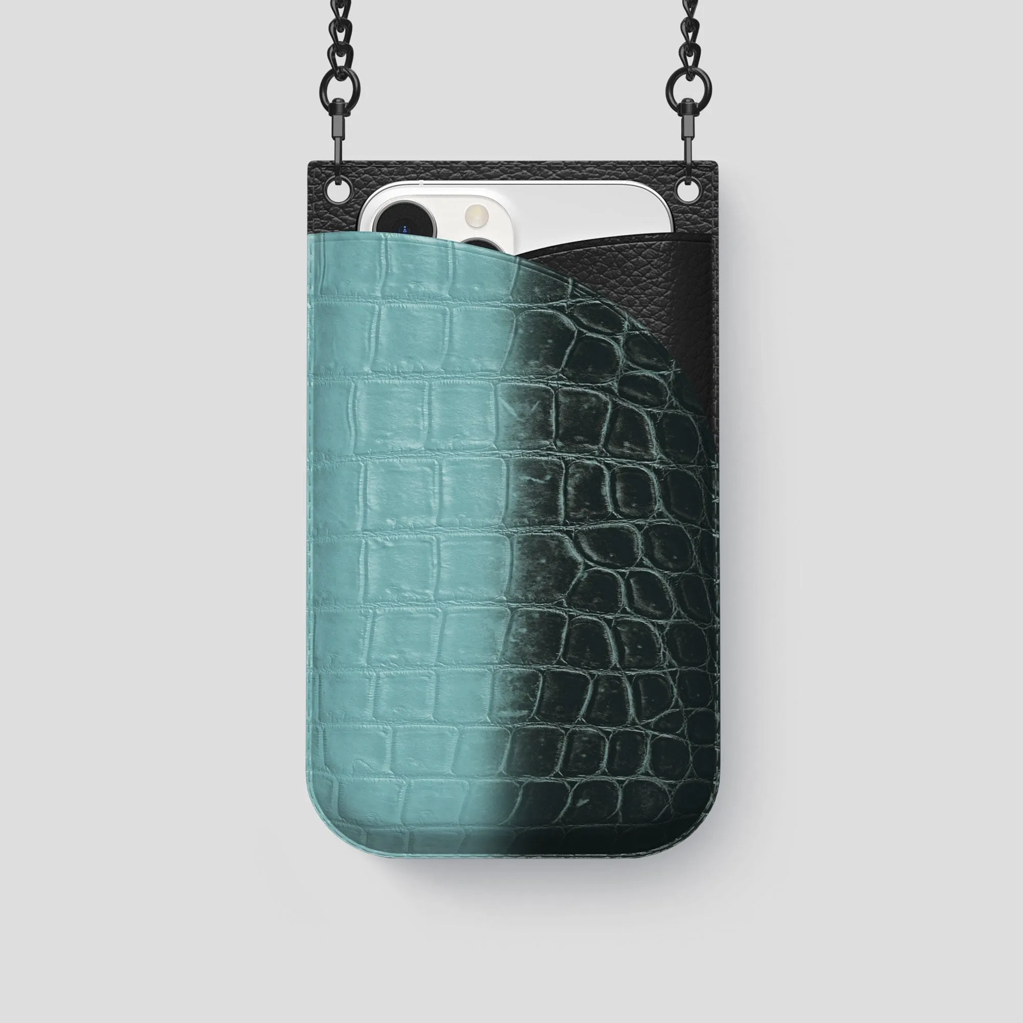 Crossbody Bag For iPhone 14 Pro In Himalayan Crocodile