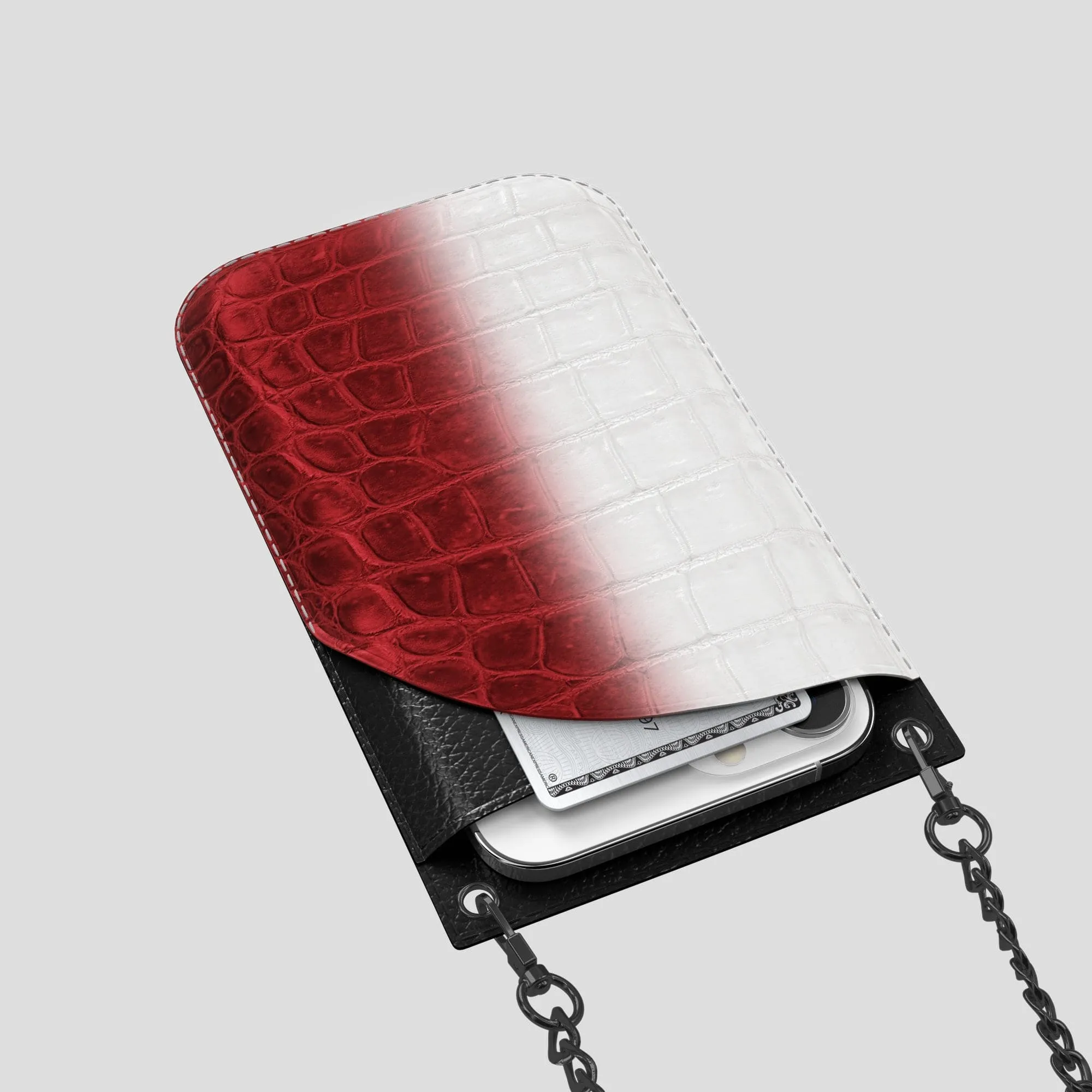 Crossbody Bag For iPhone 14 Pro In Himalayan Crocodile