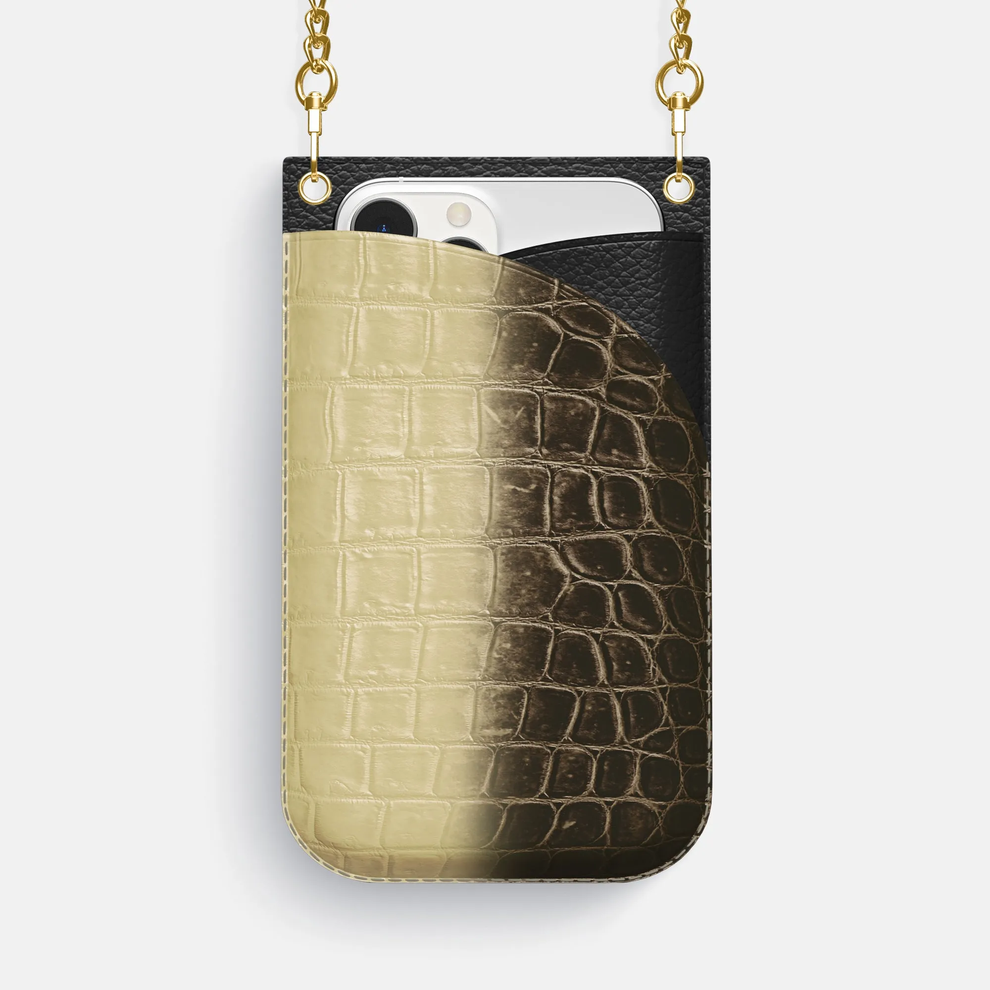 Crossbody Bag For iPhone 16 Pro Max In Himalayan Crocodile