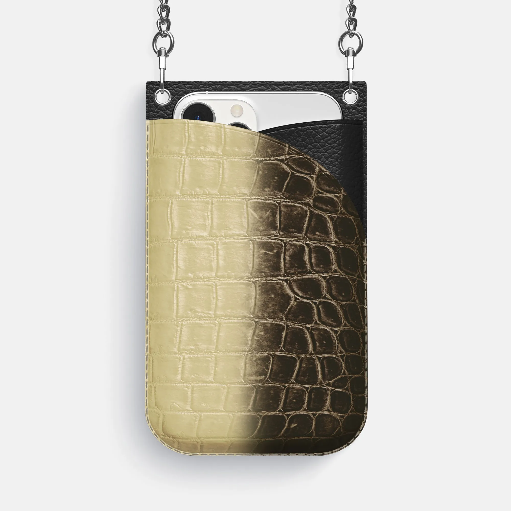 Crossbody Bag For iPhone 16 Pro Max In Himalayan Crocodile