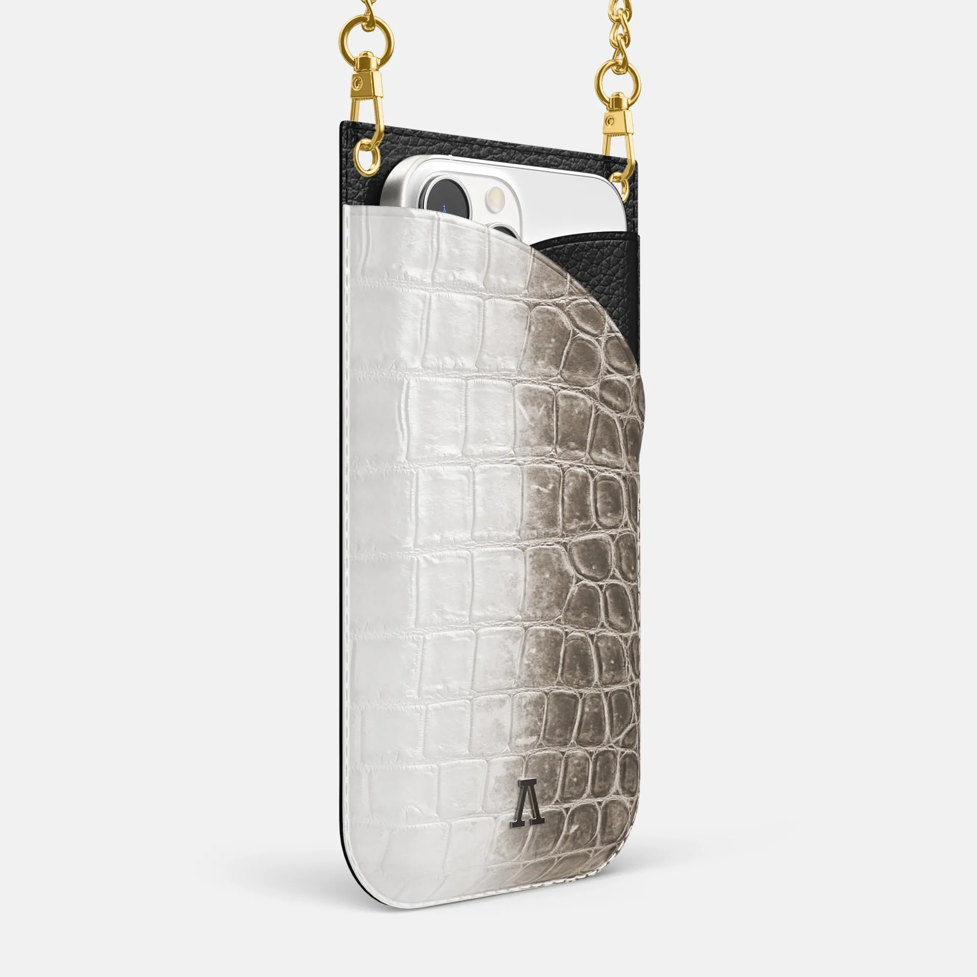 Crossbody Bag For iPhone 16 Pro Max In Himalayan Crocodile