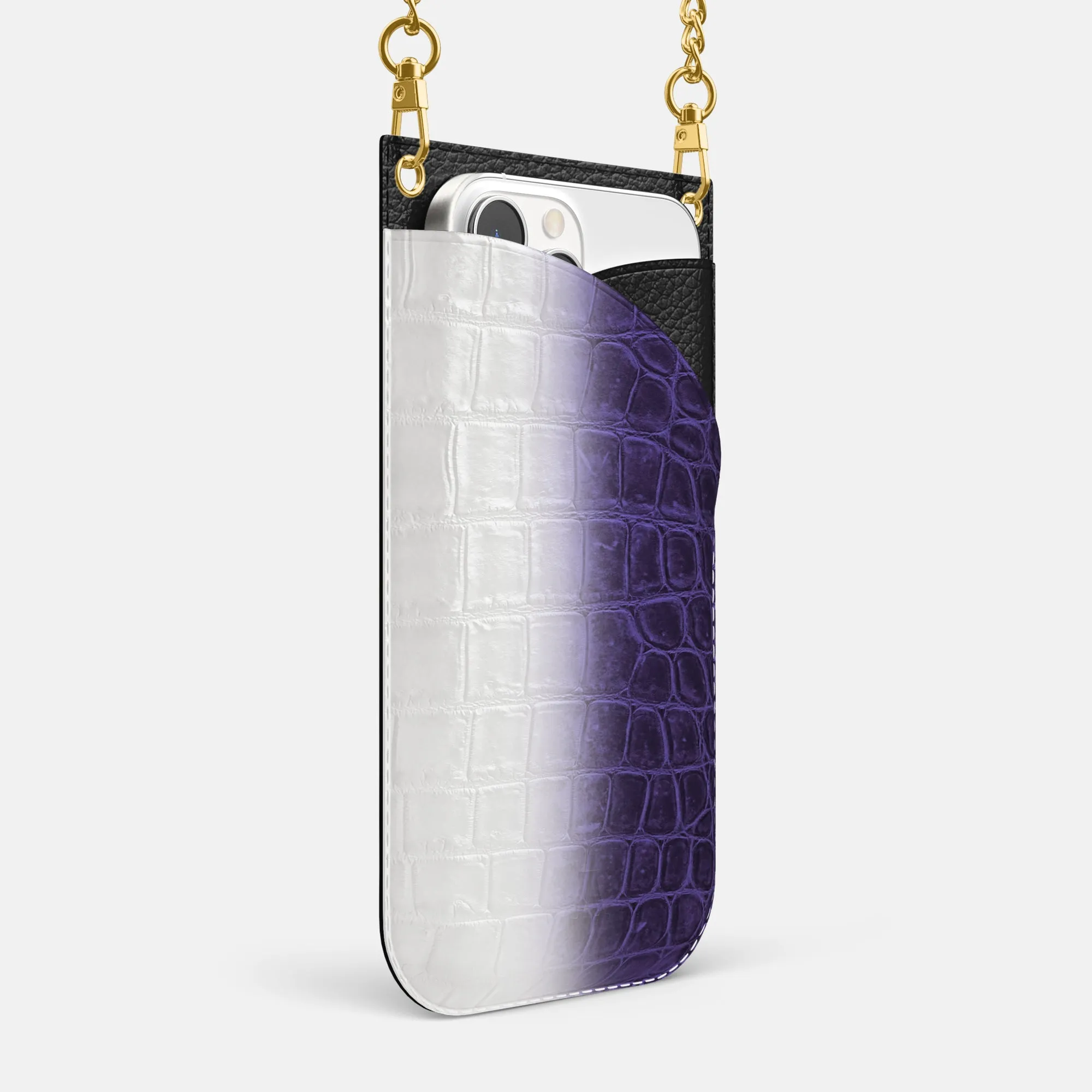 Crossbody Bag For iPhone 16 Pro Max In Himalayan Crocodile