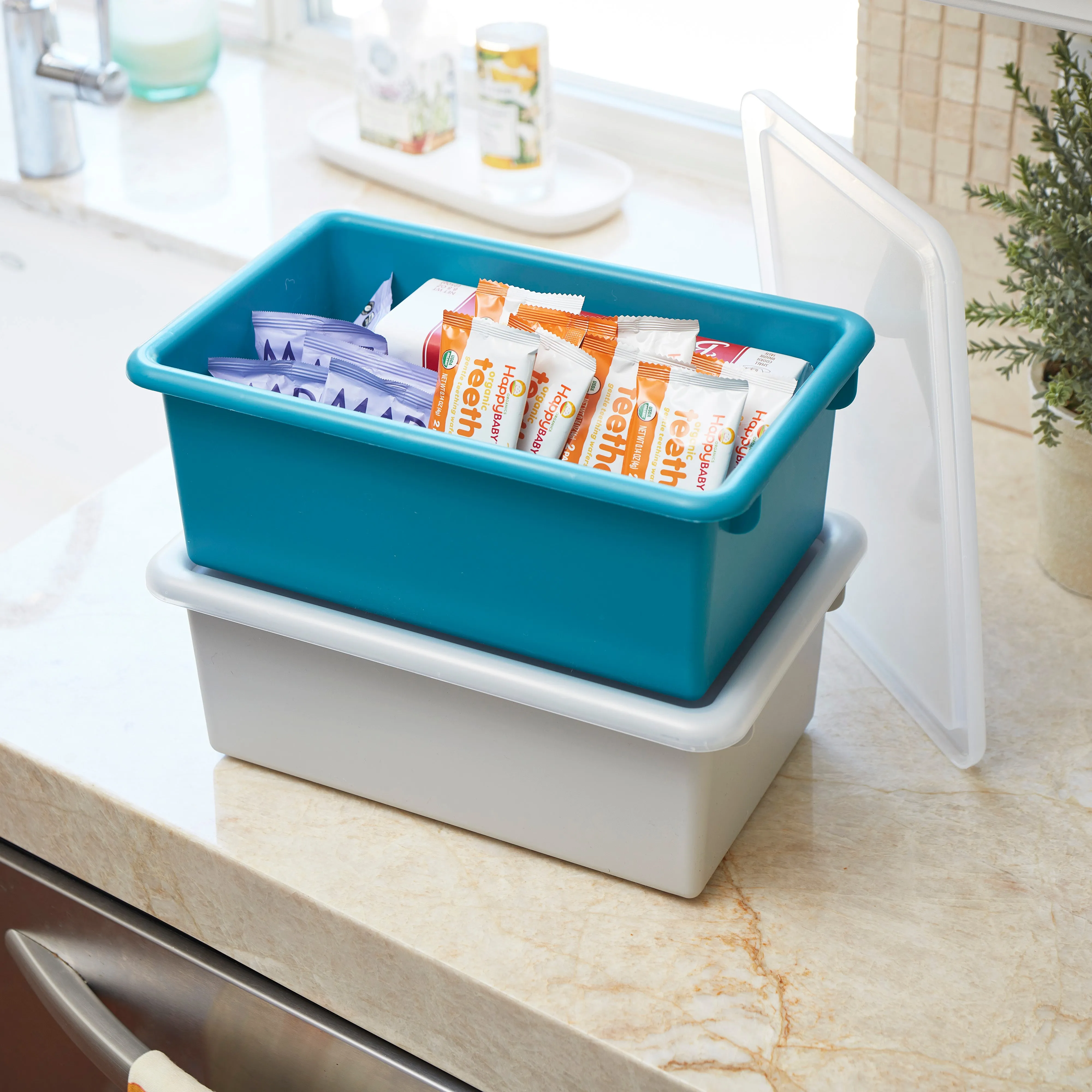 Cubby Storage Bin with Lid, Multipurpose Organization, 10-Pack