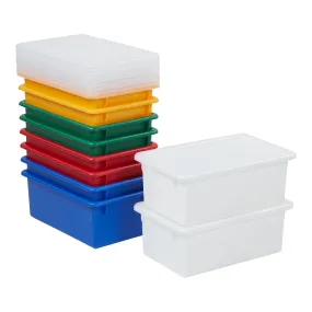 Cubby Storage Bin with Lid, Multipurpose Organization, 10-Pack