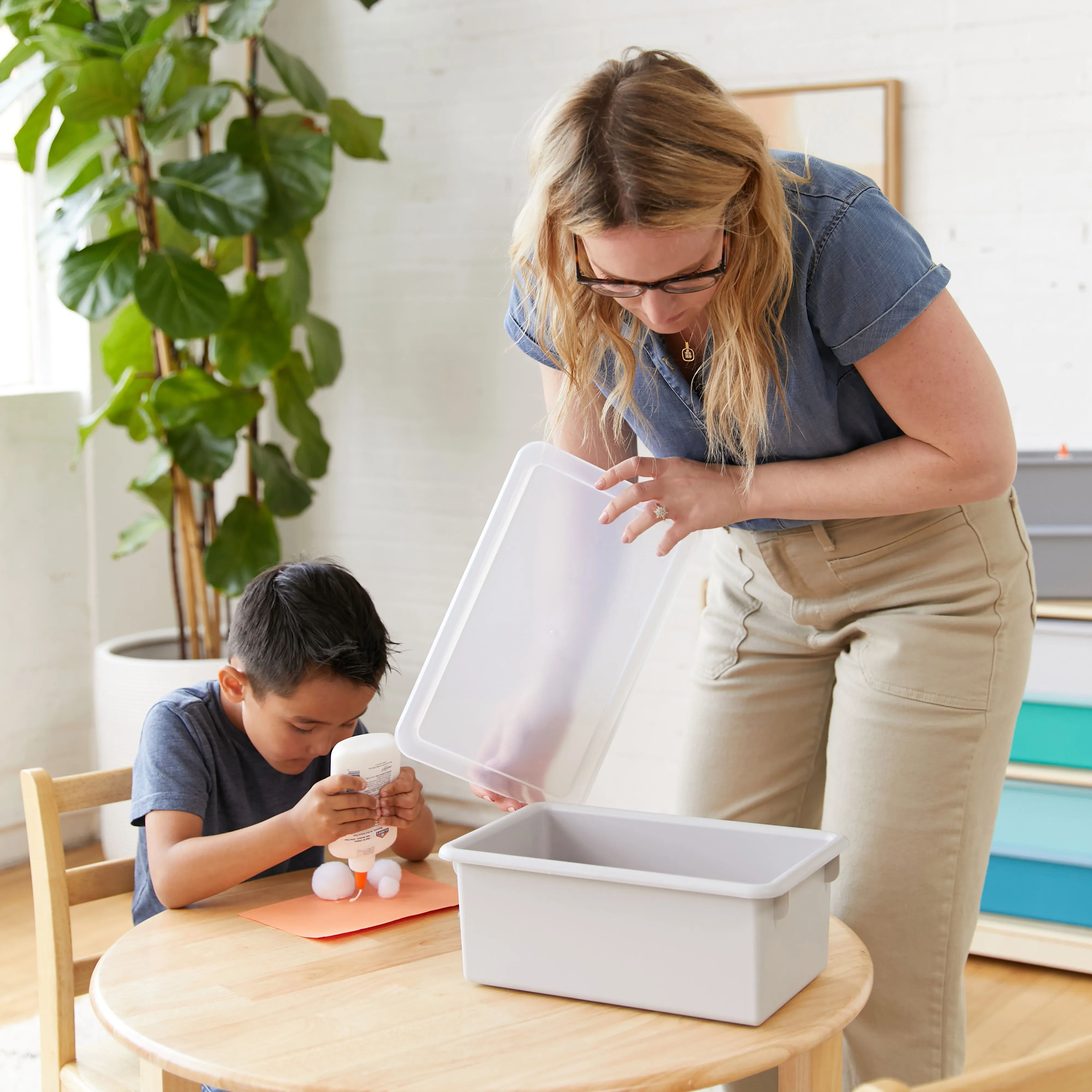 Cubby Storage Bin with Lid, Multipurpose Organization, 10-Pack