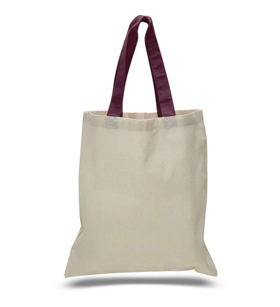 Custom Color Handles 100% Cotton Tote Bag