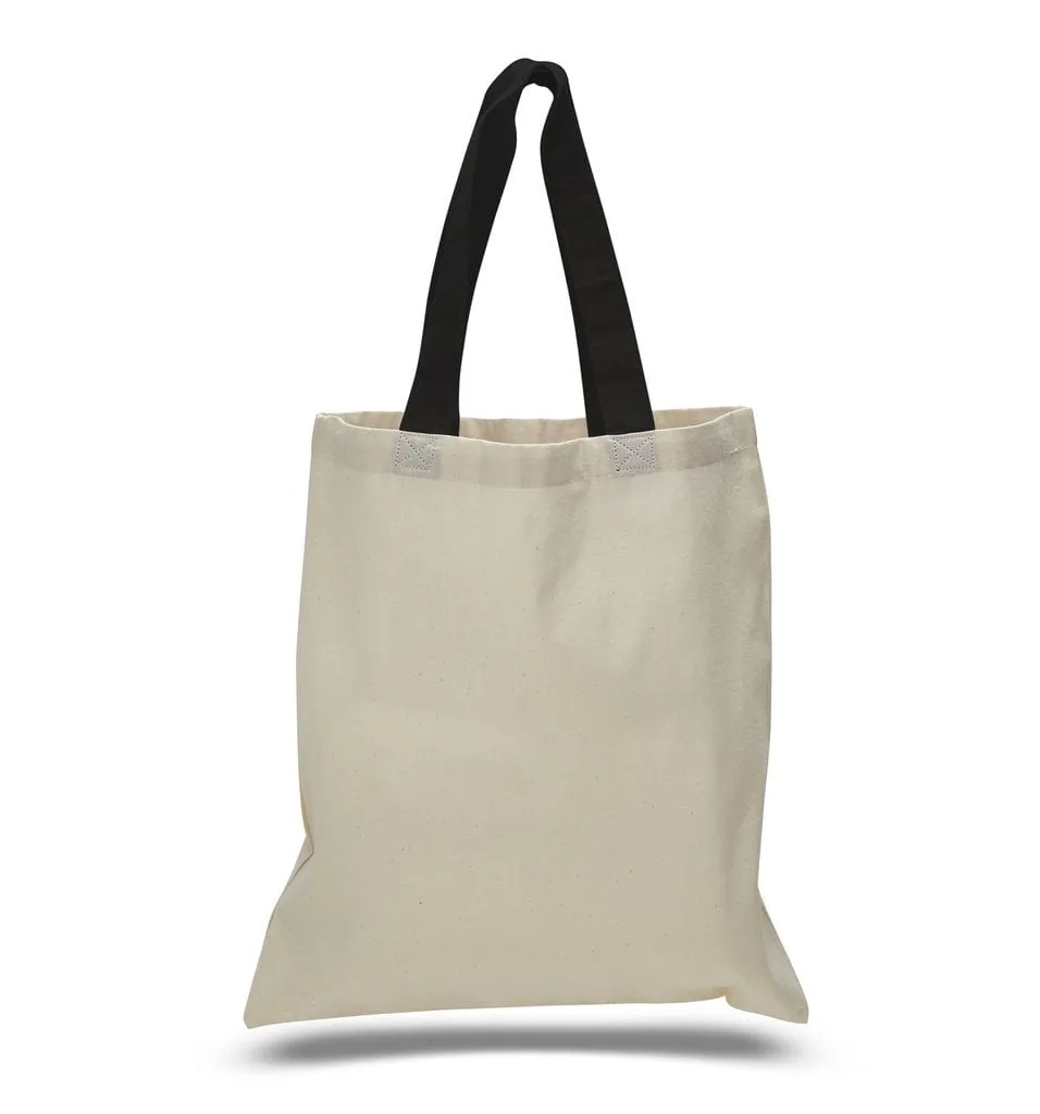 Custom Color Handles 100% Cotton Tote Bag