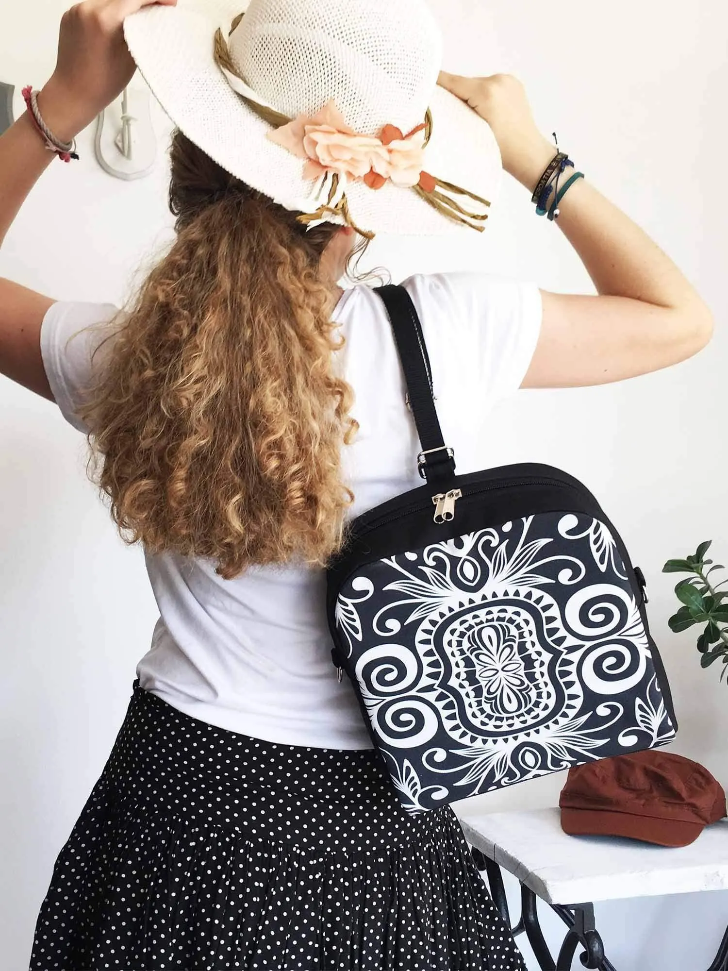 Customizable vegan bohemian backpack, Women cross body bag | Aris Bags