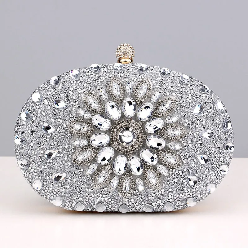 Diamond Women Luxury Clutch Evening Bag Wedding Crystal Ladies Cell Phone Pocket Purse