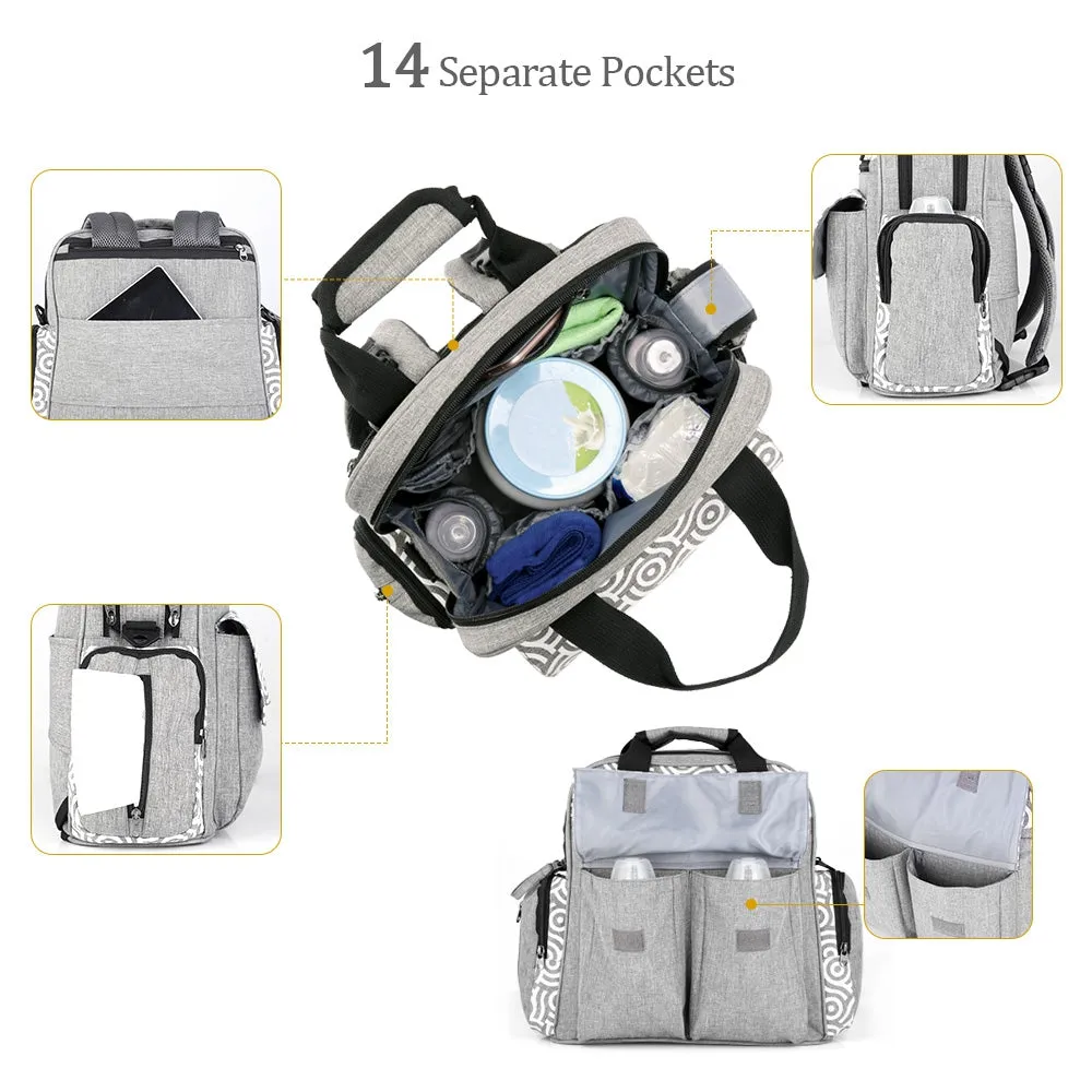 Diaper Bag Multi-function Backpack Separate Pockets