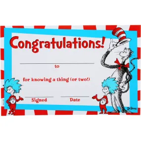 Dr. Seuss Cat in the Hat Certificate 36pk