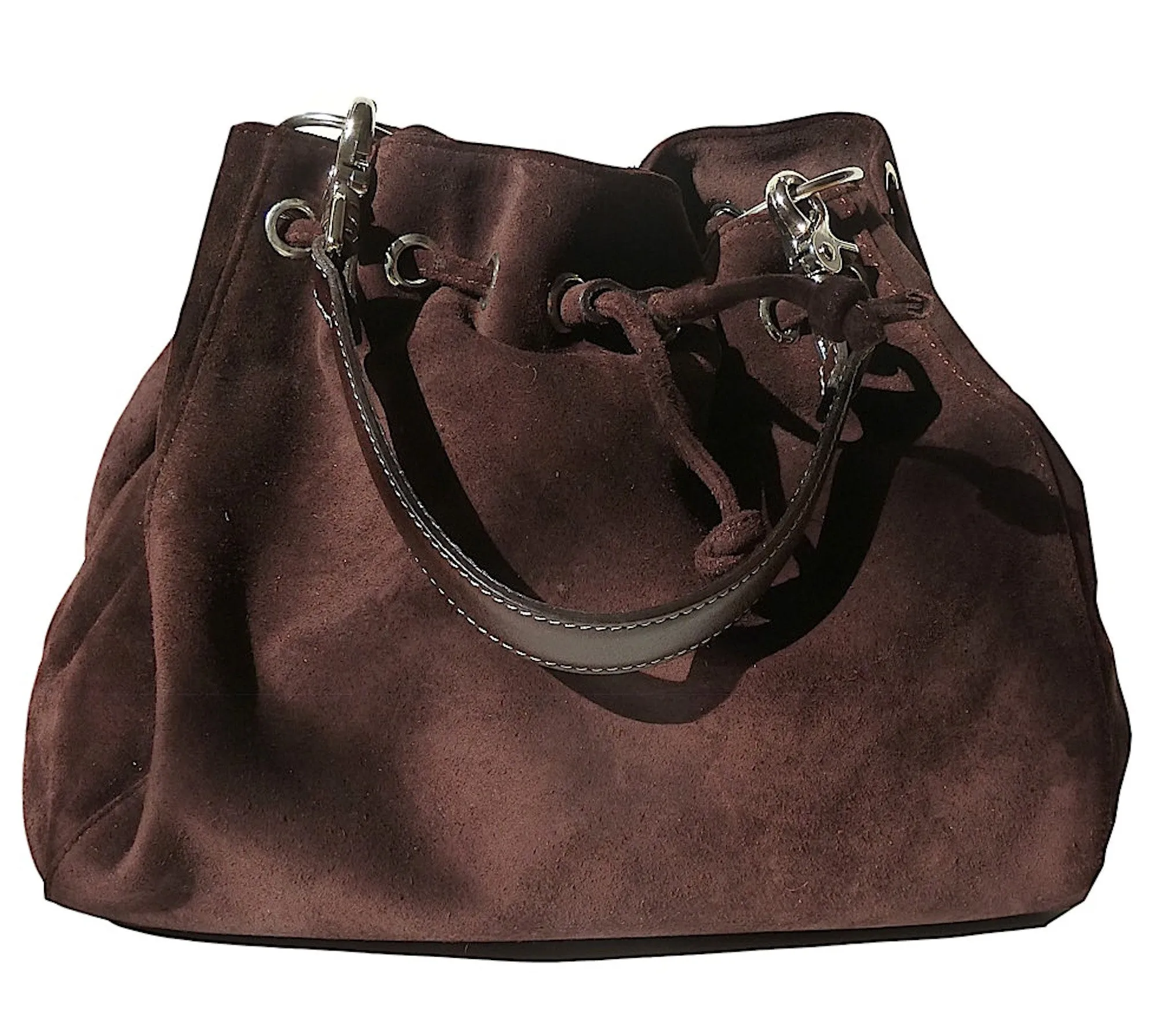 Draw String Hobo Pouch Suede