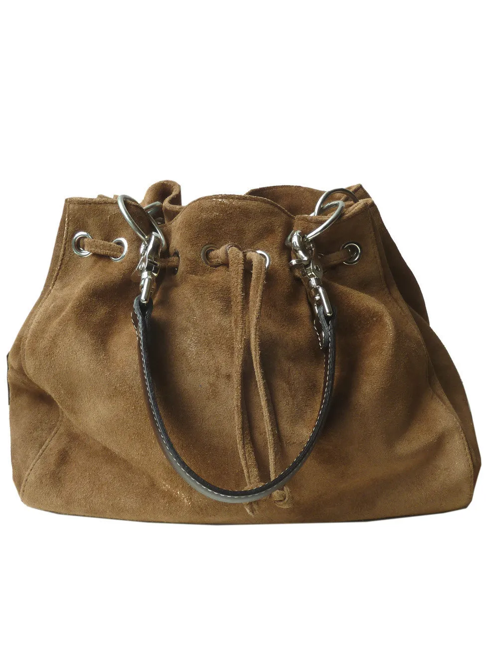 Draw String Hobo Pouch Suede