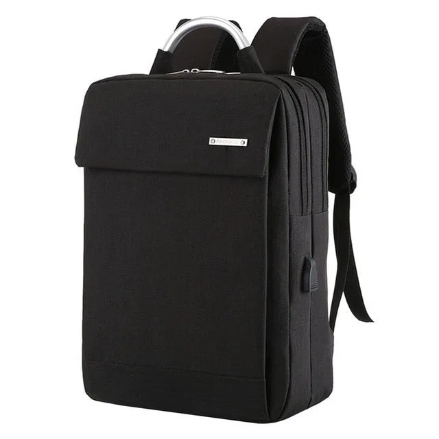 Dual Compartment Anti Theft Soft Back Computer Backpack with Top Handle