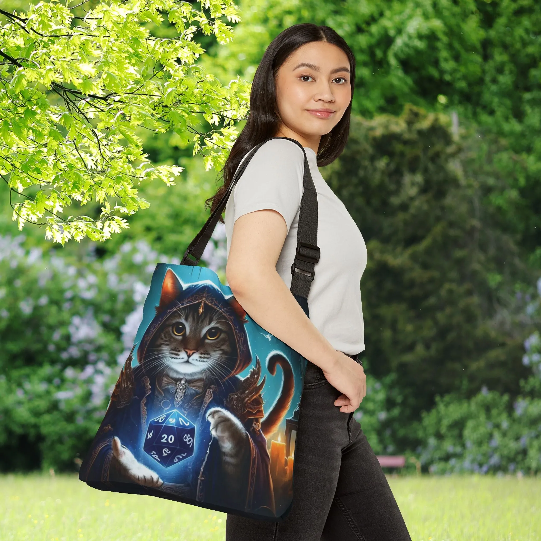 Dungeons and Dragons Cat Sorcerer - Adjustable Strap Tote Bag