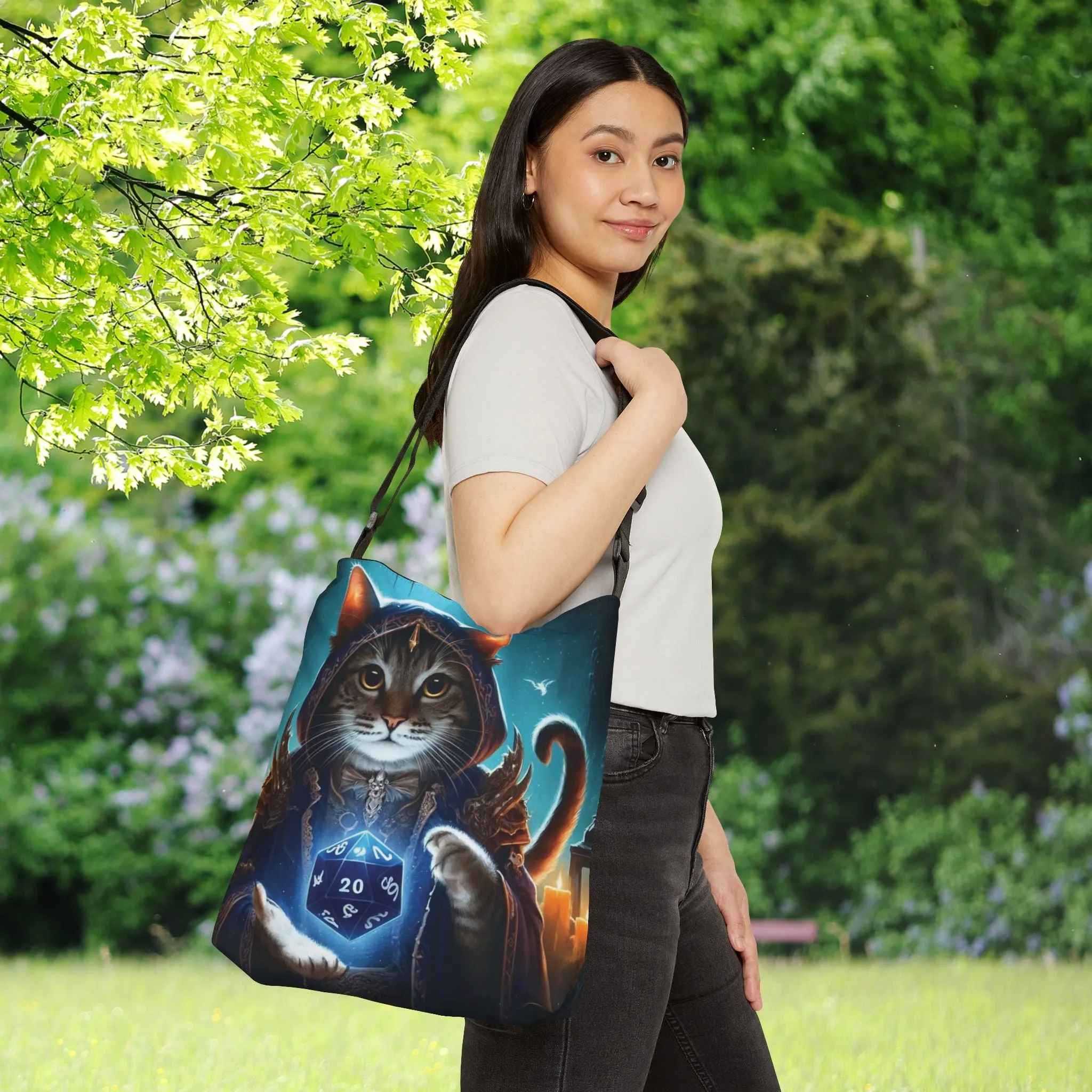 Dungeons and Dragons Cat Sorcerer - Adjustable Strap Tote Bag