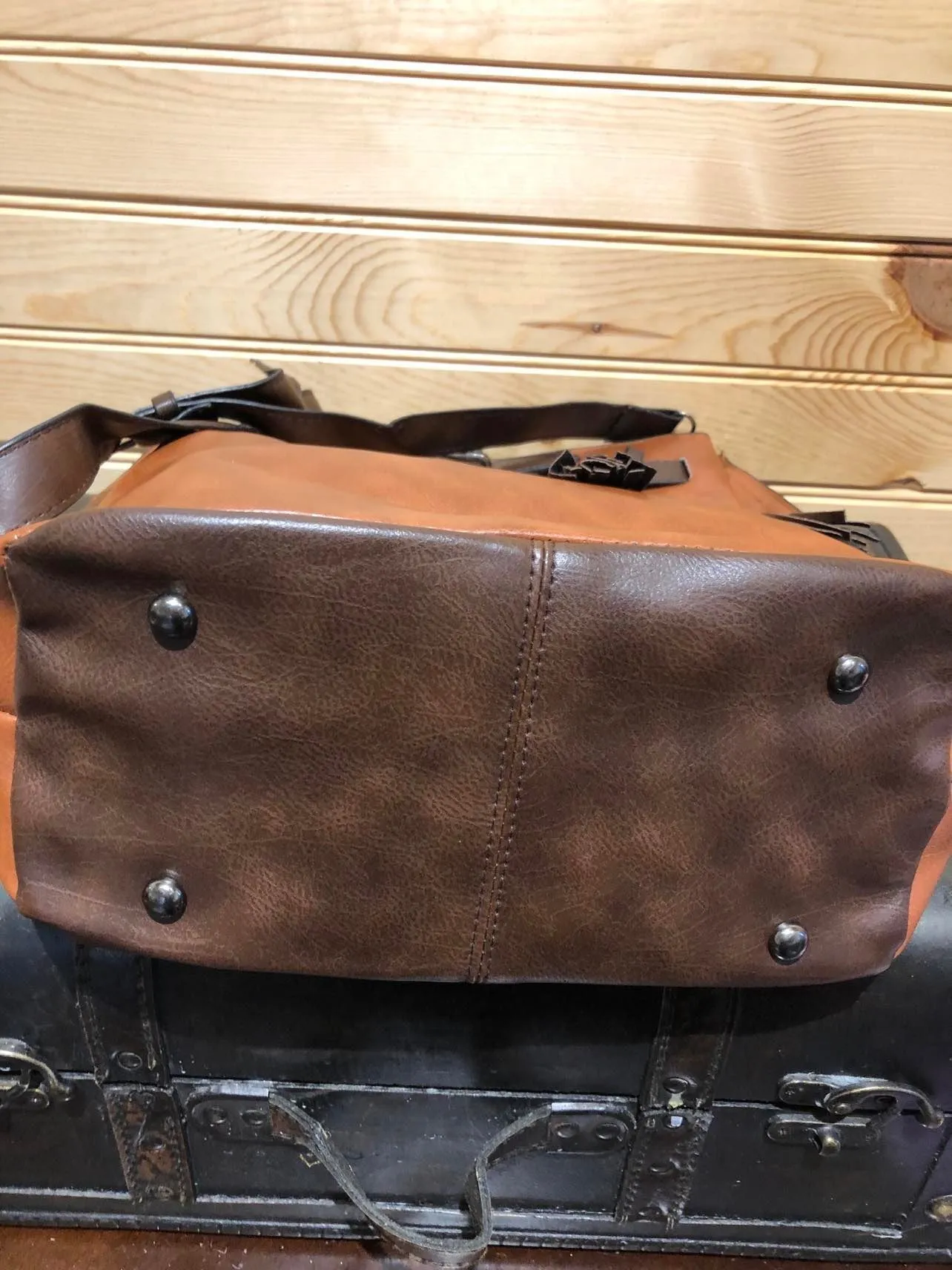 Duo Color Purse - Med Brown / Dk Brown