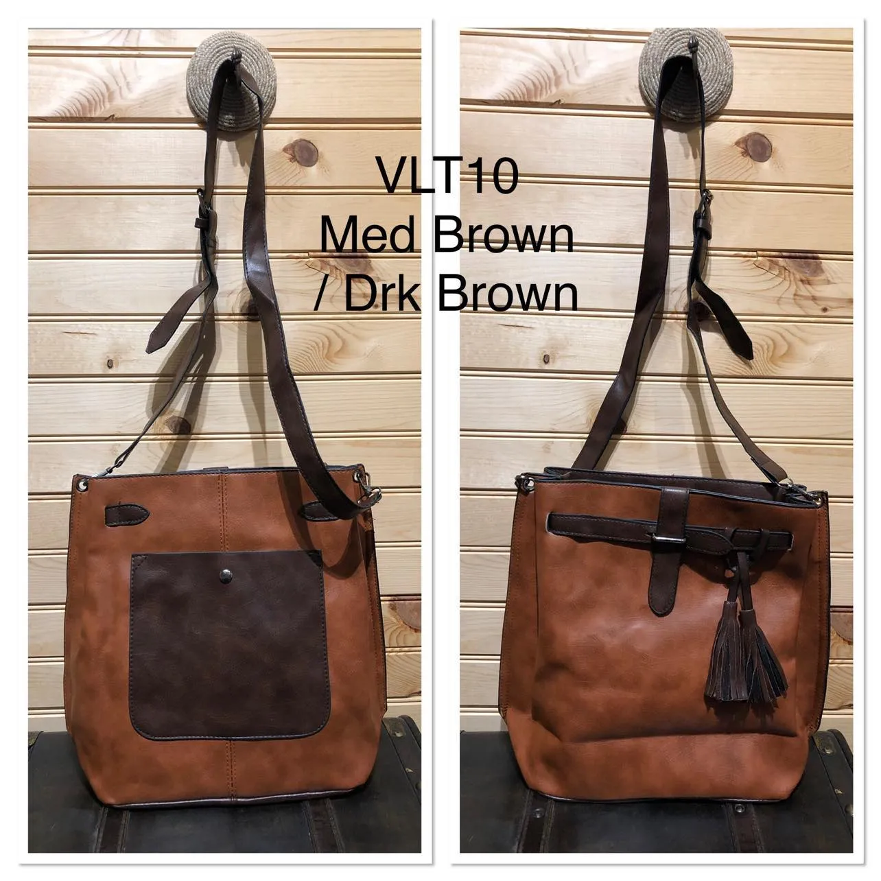 Duo Color Purse - Med Brown / Dk Brown