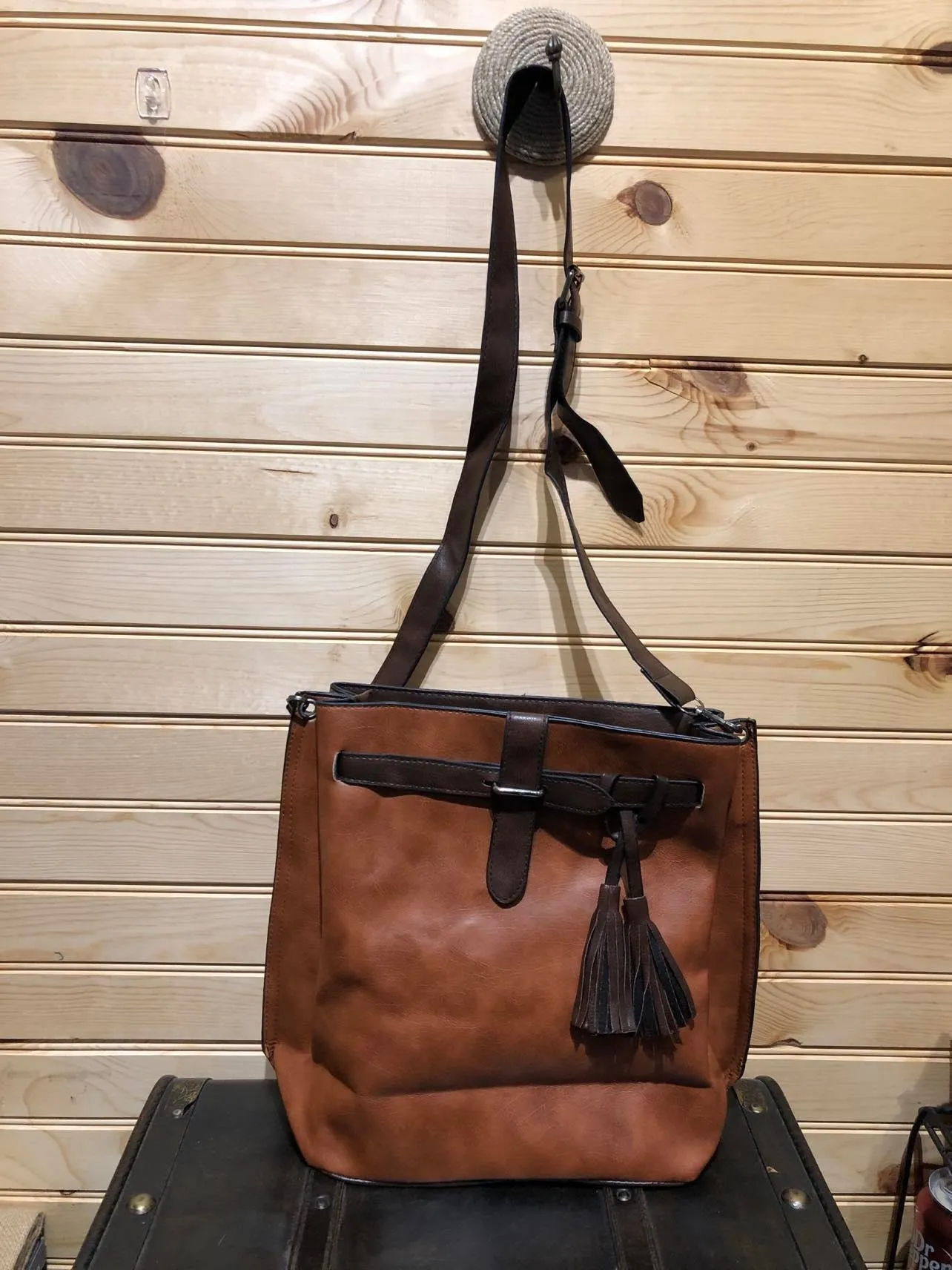 Duo Color Purse - Med Brown / Dk Brown