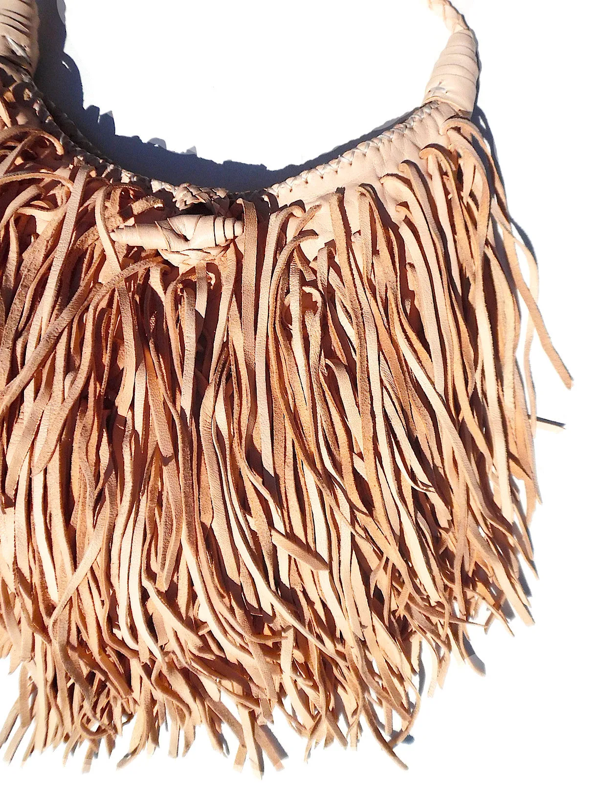 El Fleco Crossbody Fringe Bag Cognac