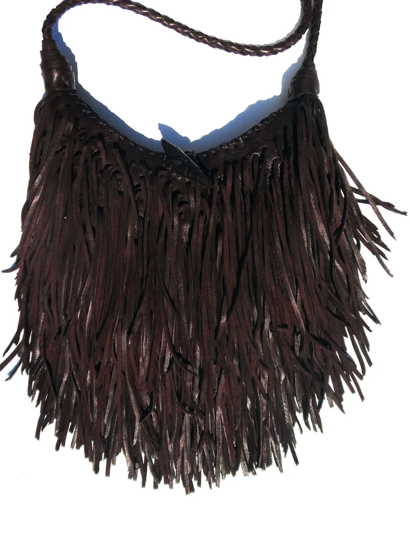 El Fleco Crossbody Fringe Bag Cognac