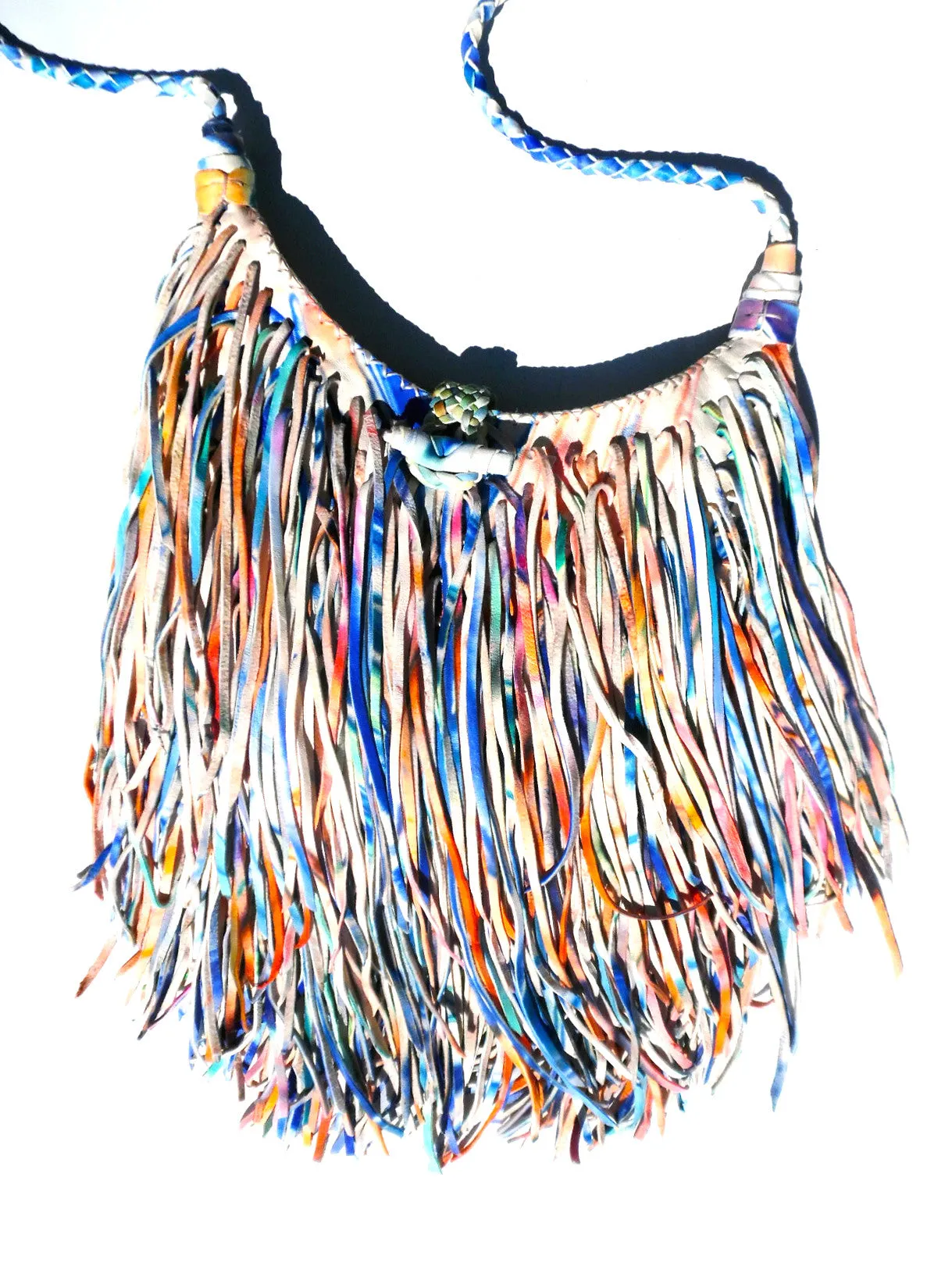 El Fleco Crossbody Fringe Bag Cognac