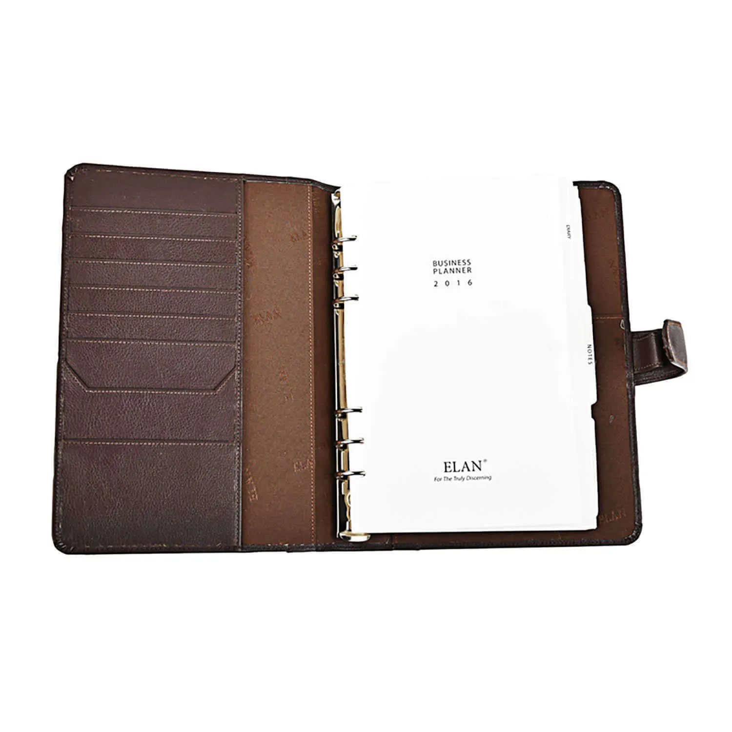 Elan Classic Leather Planner Organizer, Brown