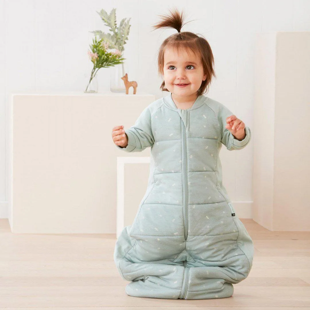 ergoPouch Organic Winter Long Sleeved 2 in 1 Sleeping Suit Bag - Sage - 2.5 TOG