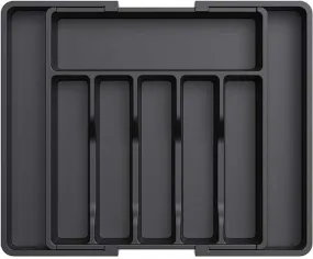 EZYHOME Drawer Organizer, Expandable Utensil Tray for Kitchen, BPA Free Flatware and Cutlery Holder, Adjustable Plastic Storage for Spoons Forks Knives.