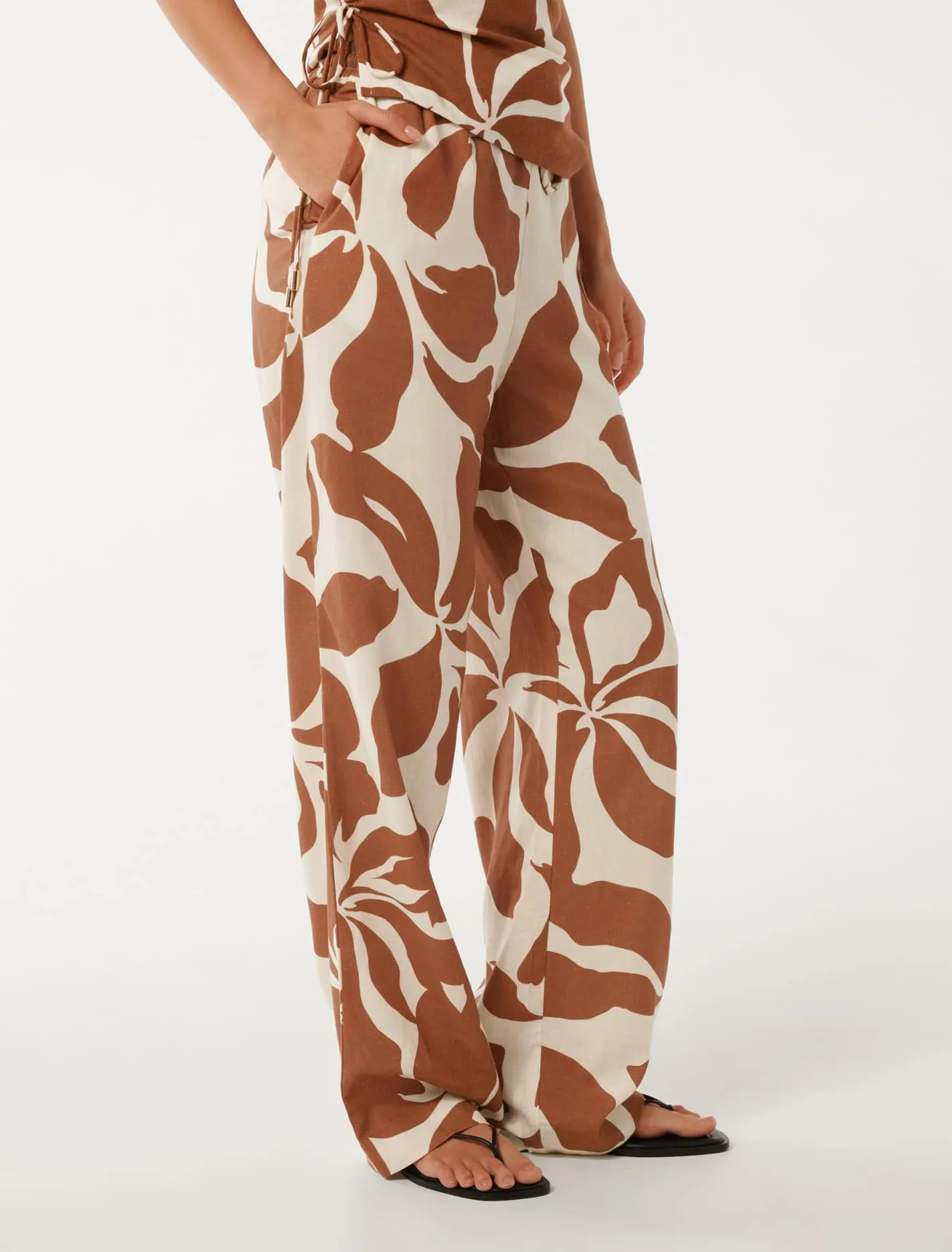 Fallon Printed Wide-Leg Pants