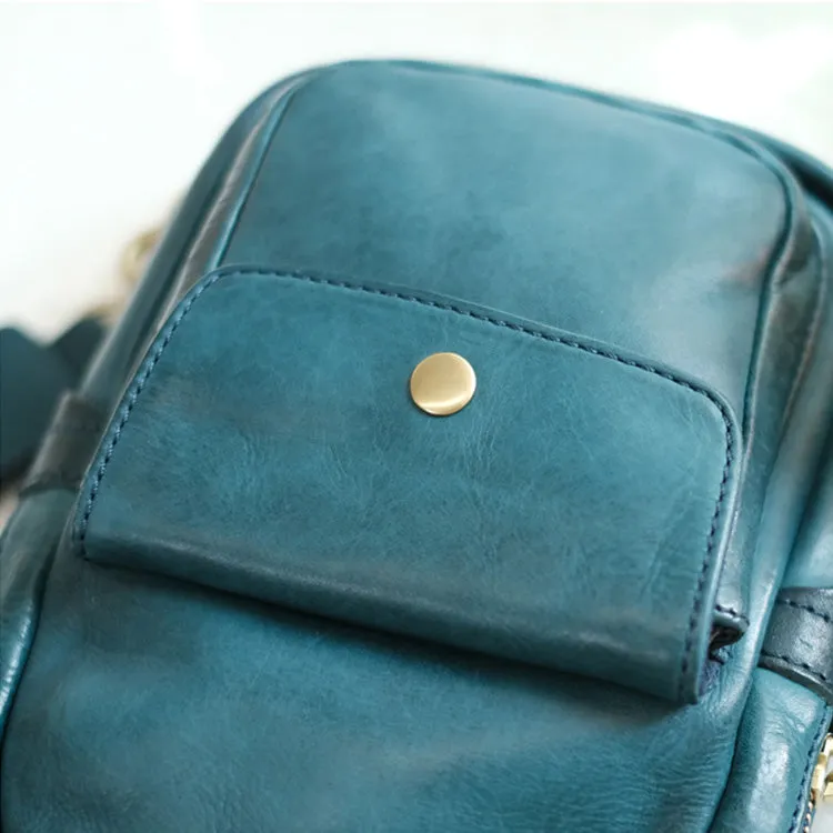 Fashion Women's Leather Chest Bag Crossbody Sling Pack Bag For Women