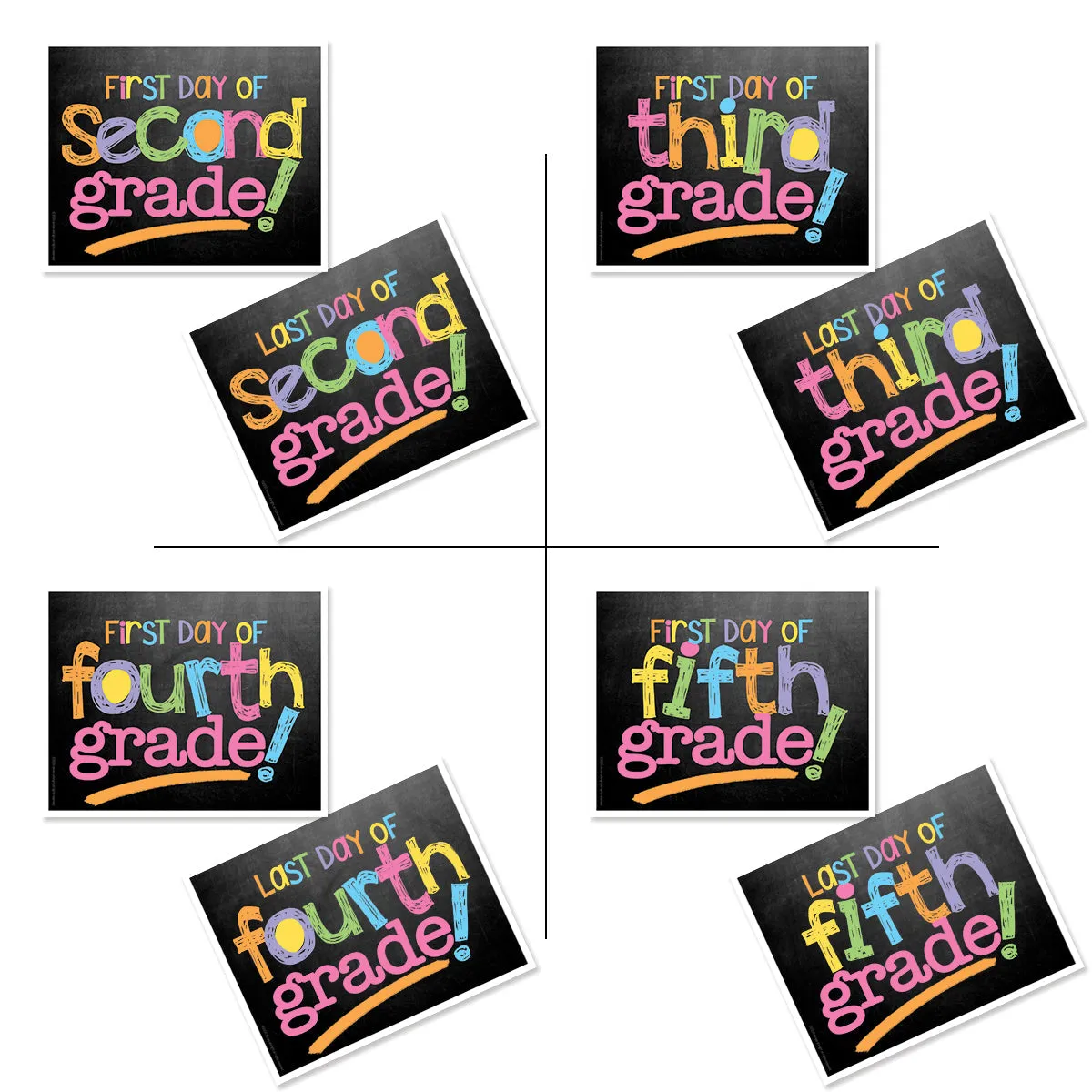 First & Last Day of School Signs | Photo Prop Deck | 17 Grades including T-K | (4) Styles