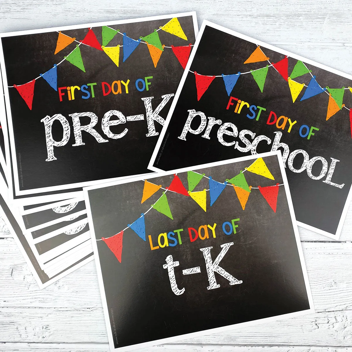 First & Last Day of School Signs | Photo Prop Deck | 17 Grades including T-K | (4) Styles