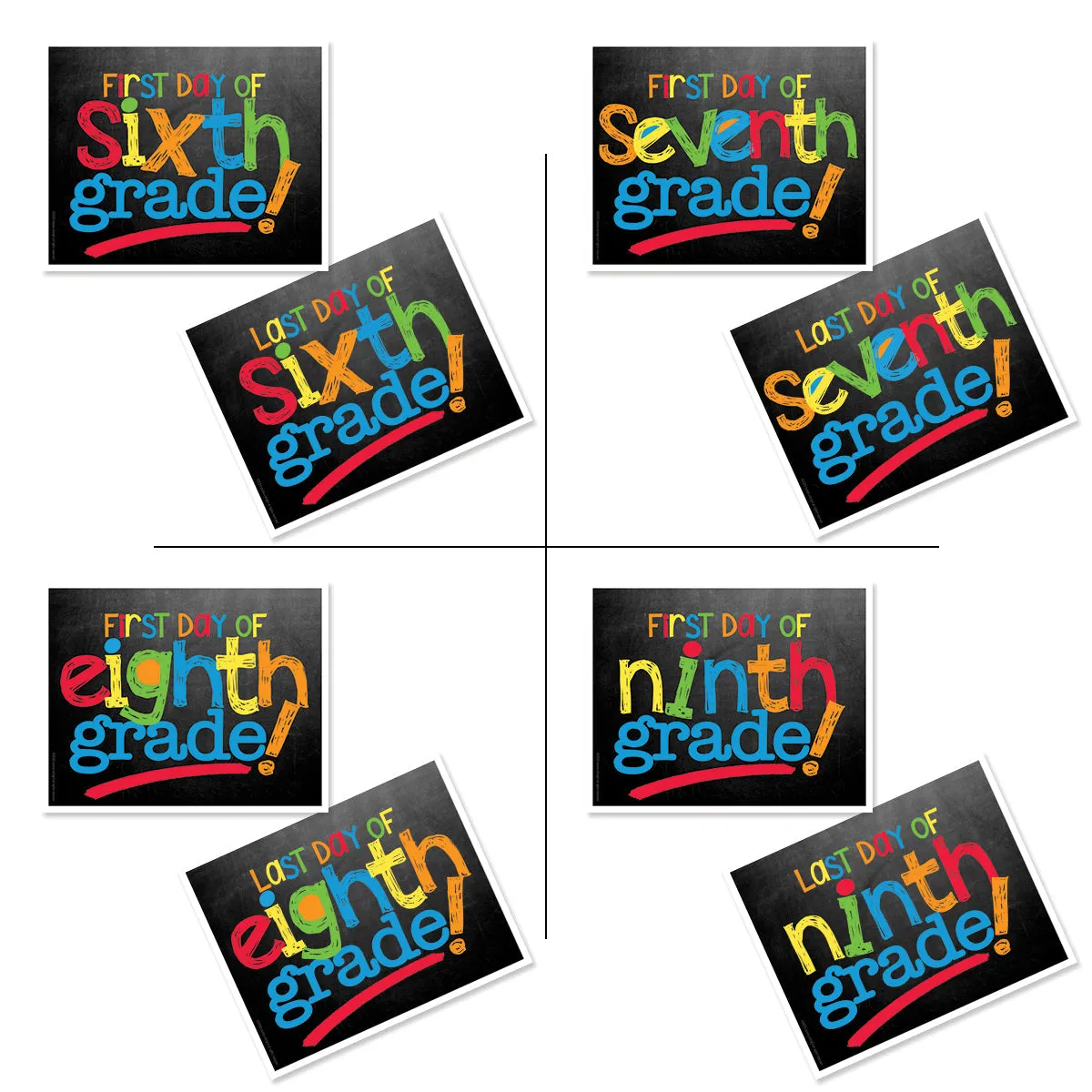 First & Last Day of School Signs | Photo Prop Deck | 17 Grades including T-K | (4) Styles