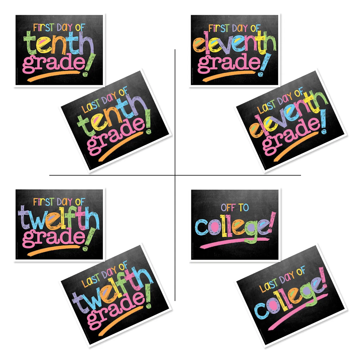 First & Last Day of School Signs | Photo Prop Deck | 17 Grades including T-K | (4) Styles