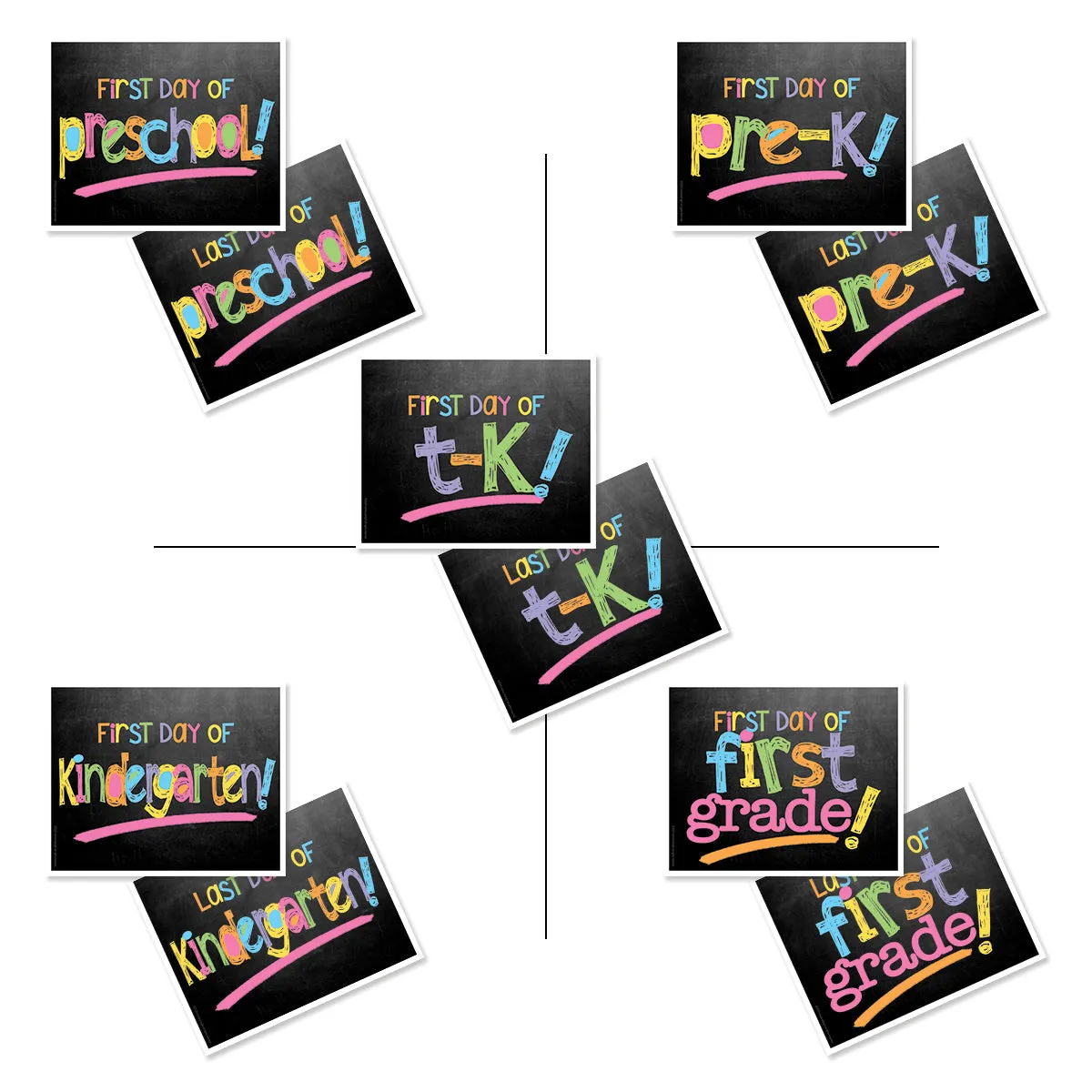 First & Last Day of School Signs | Photo Prop Deck | 17 Grades including T-K | (4) Styles