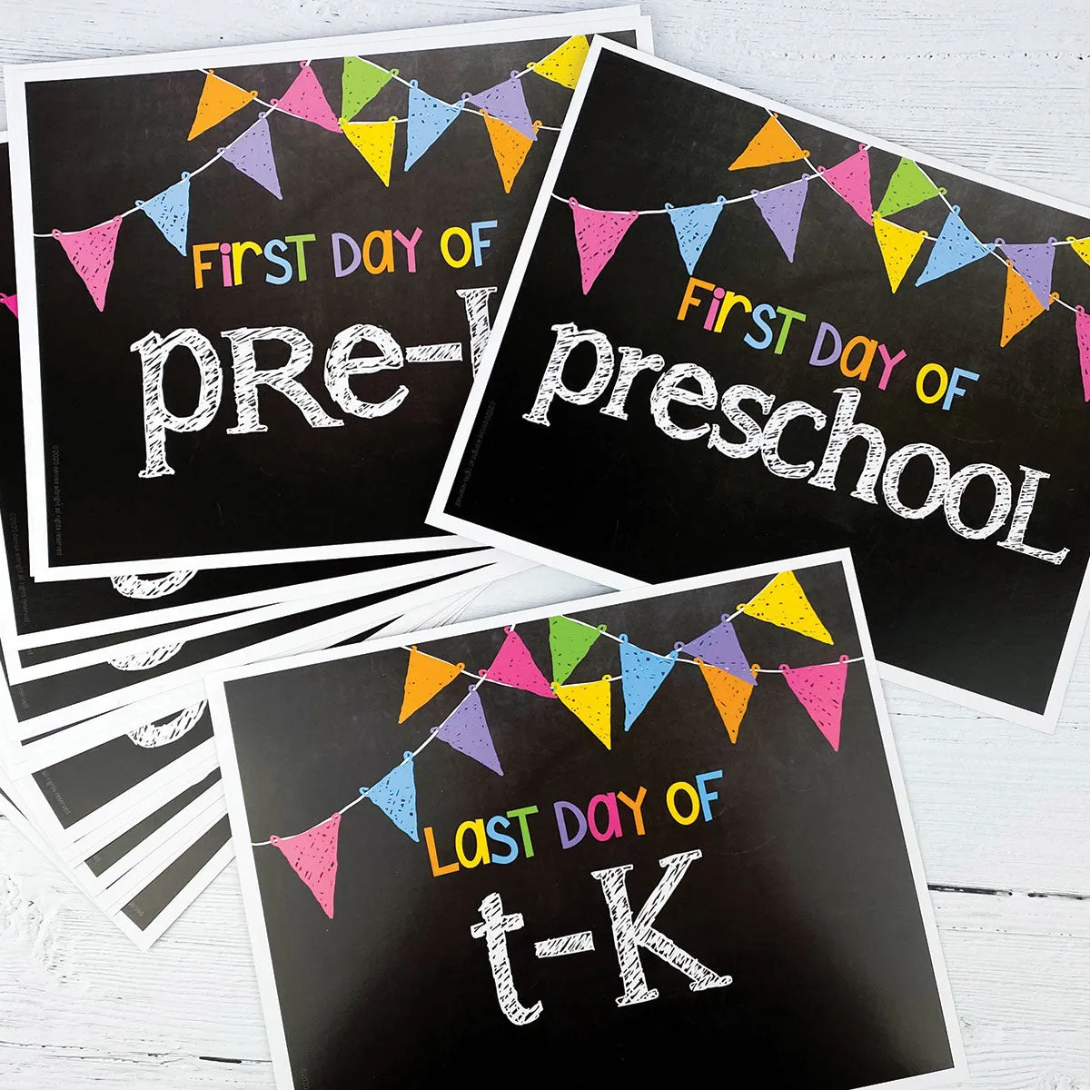 First & Last Day of School Signs | Photo Prop Deck | 17 Grades including T-K | (4) Styles