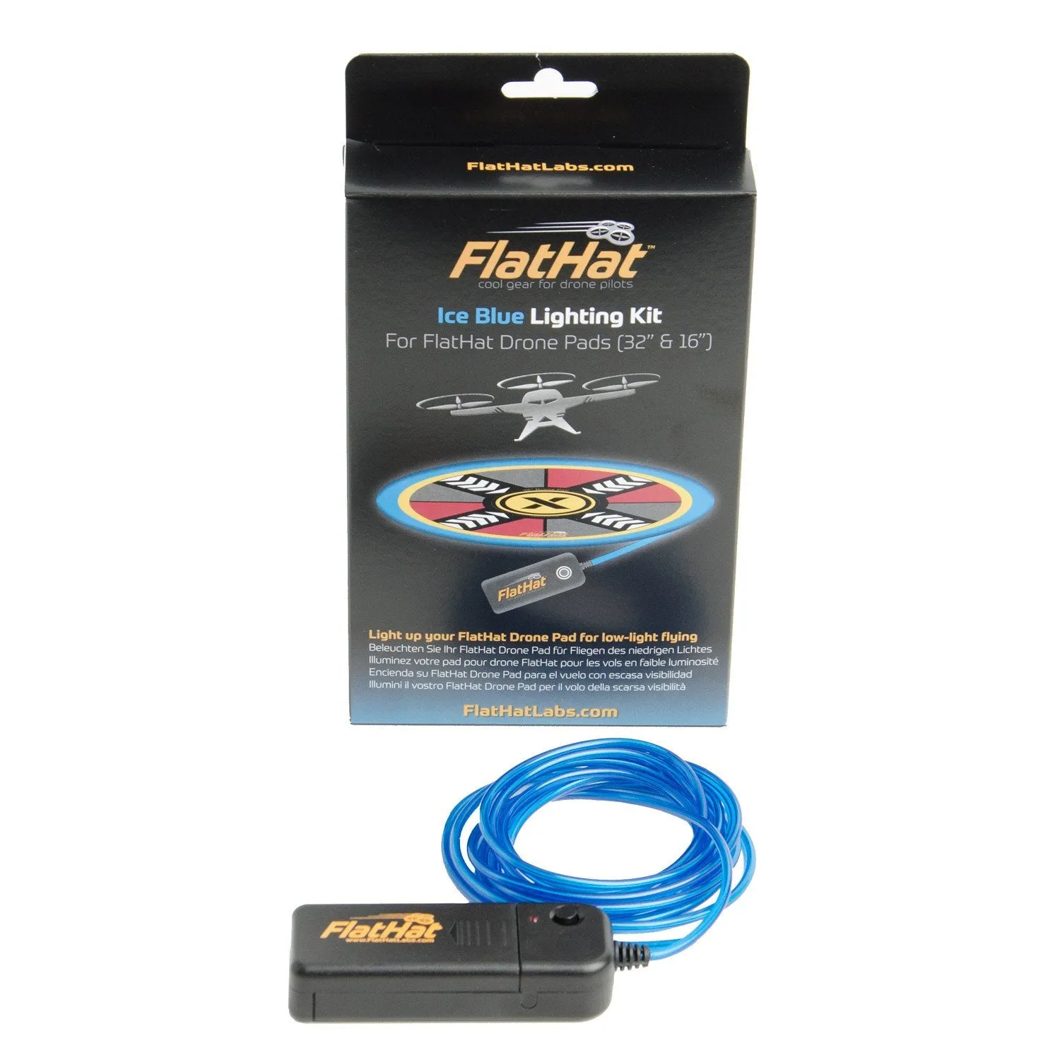 FlatHat Lighting Kit for Collapsible Drone Pads - Ice Blue