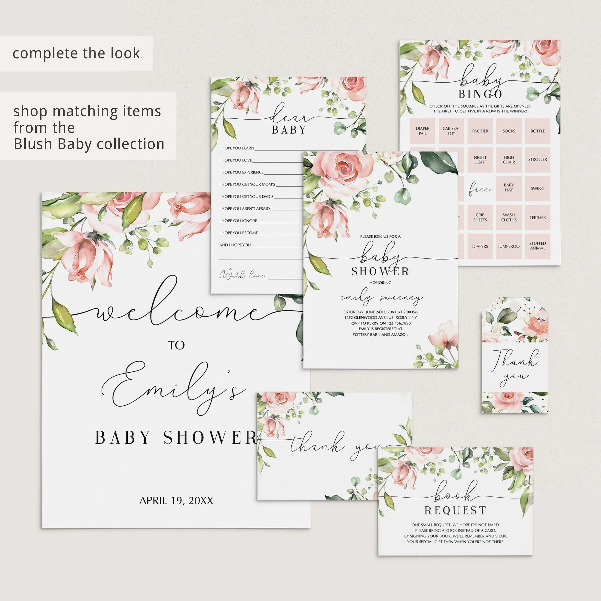 Floral Baby Shower Purse Hunt Game Printable