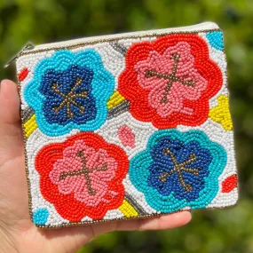 Floral Beaded Coin Purse