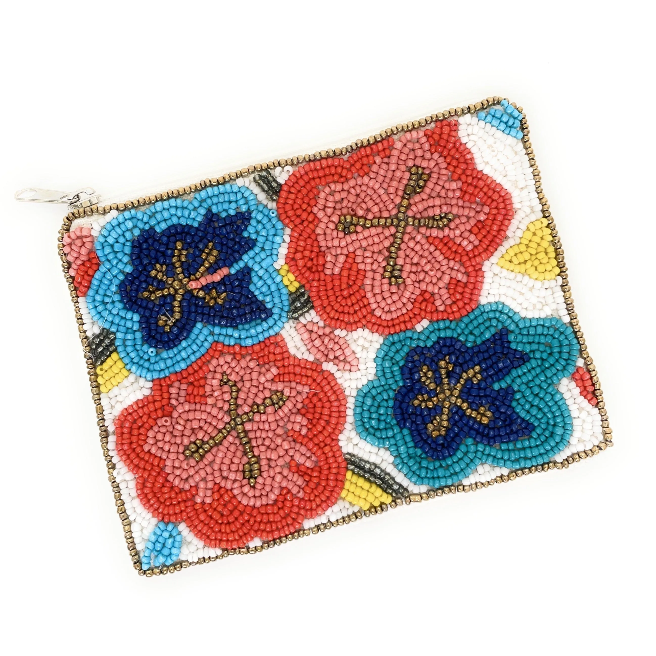 Floral Beaded Coin Purse