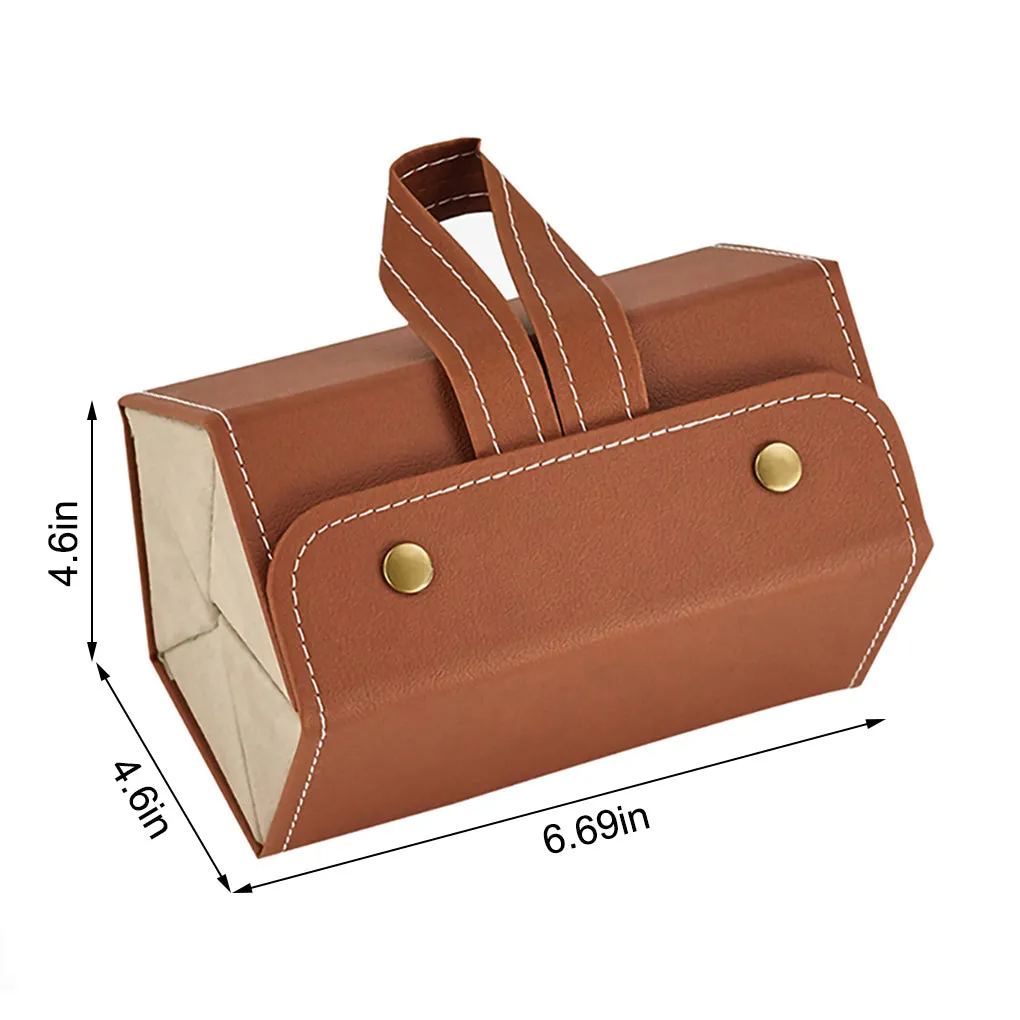 Folding Leather Travel Eyeglasses Organizer