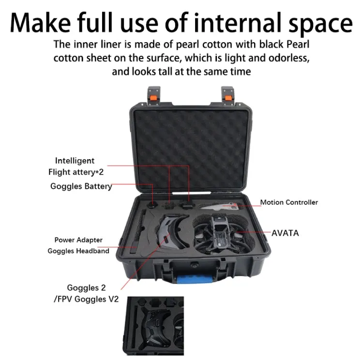 For DJI Avata Drone Explosion-proof Box Shockproof And Waterproof Bag(Black)